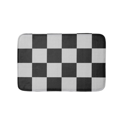 Checkered Black  White Squares or CUSTOM COLOR Bath Mat