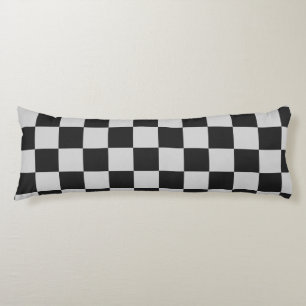 Checkered Black & White Squares or CUSTOM COLOR Body Pillow