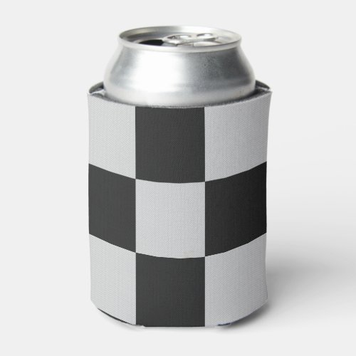 Checkered Black  White Squares or CUSTOM COLOR Can Cooler