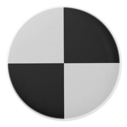 Checkered Black  White Squares or CUSTOM COLOR Ceramic Knob