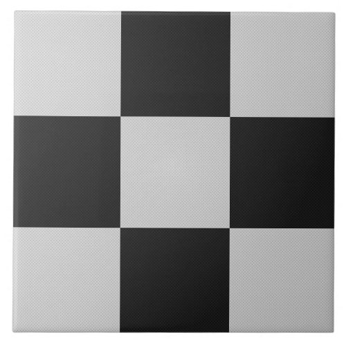 Checkered Black  White Squares or CUSTOM COLOR Ceramic Tile