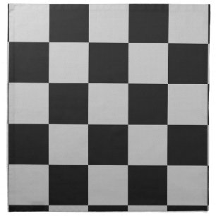 Checkered Black & White Squares or CUSTOM COLOR Cloth Napkin