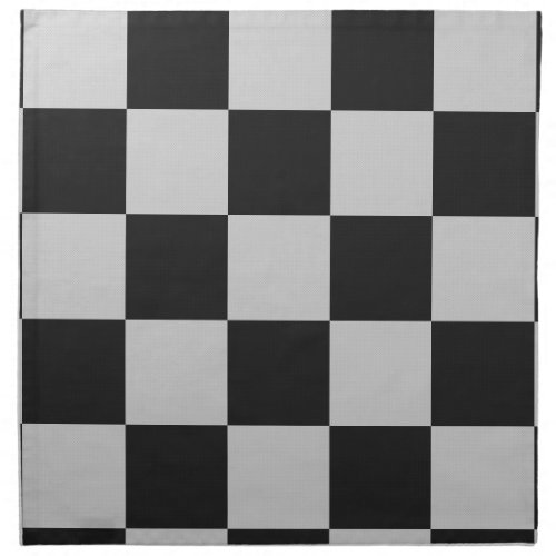 Checkered Black  White Squares or CUSTOM COLOR Cloth Napkin