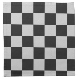 Checkered Black & White Squares or CUSTOM COLOR Cloth Napkin