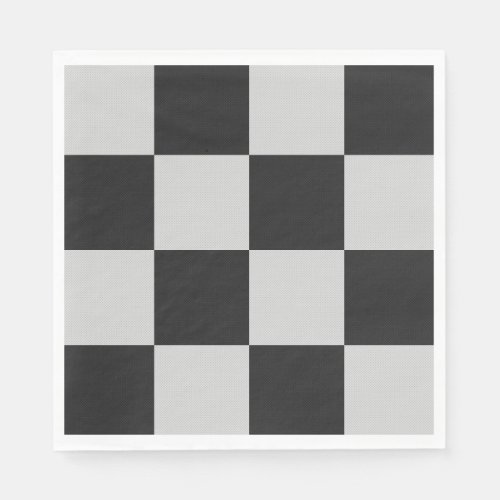 Checkered Black  White Squares or CUSTOM COLOR Napkins