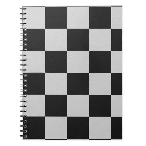 Checkered Black  White Squares or CUSTOM COLOR Notebook