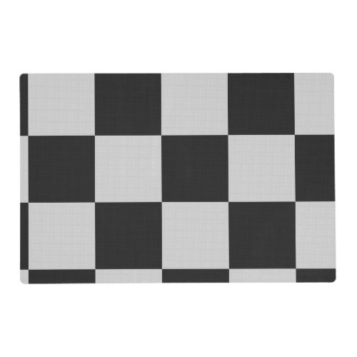 Checkered Black  White Squares or CUSTOM COLOR Placemat