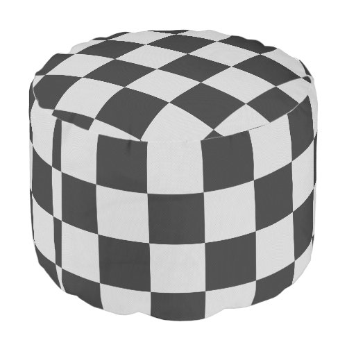 Checkered Black  White Squares or CUSTOM COLOR Pouf