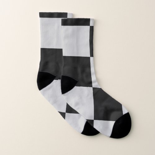 Checkered Black  White Squares or CUSTOM COLOR Socks