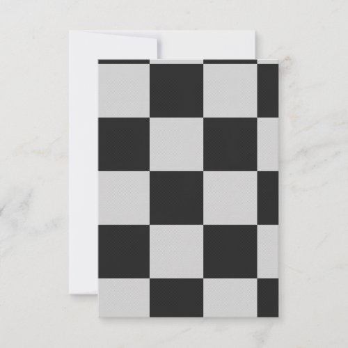 Checkered Black  White Squares or CUSTOM COLOR Thank You Card