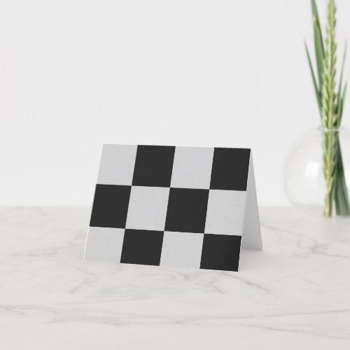 Checkered Black  White Squares or CUSTOM COLOR Thank You Card