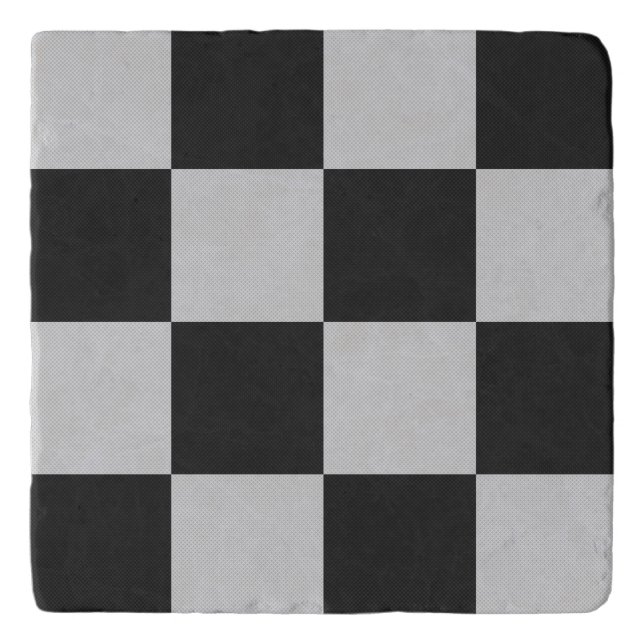 Checkered Black & White Squares or CUSTOM COLOR Trivet (Front)