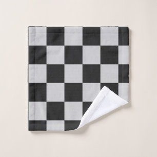Checkered Black & White Squares or CUSTOM COLOR Wash Cloth