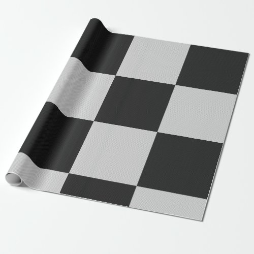 Checkered Black  White Squares or CUSTOM COLOR Wrapping Paper