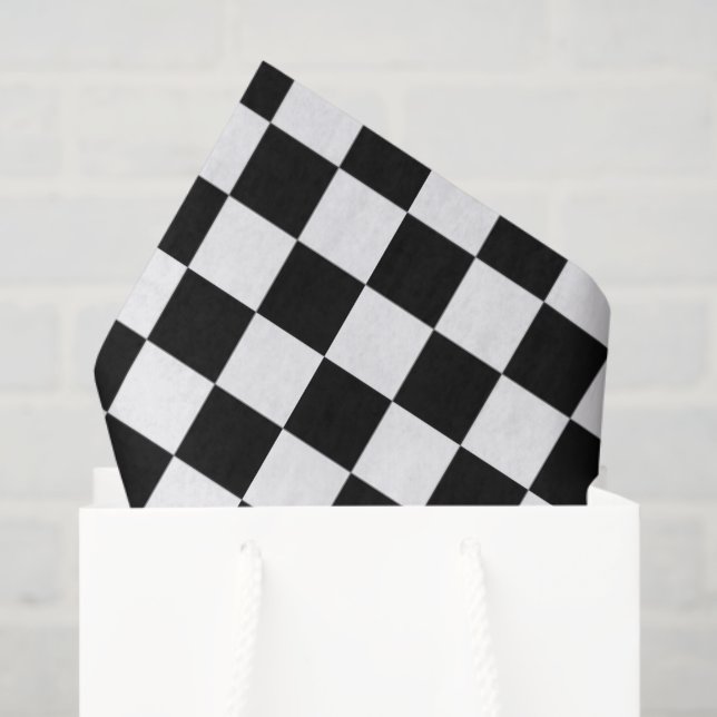 Checkered Black White Tissue Paper (Gift Bag)