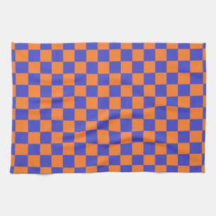 Checkered Blue and Orange Towel