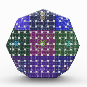 Checkered Blue and Purple Art Print Acrylic Award