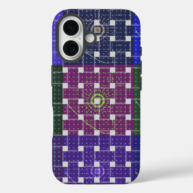 Checkered Blue and Purple Art Print Case-Mate iPhone Case (Back)