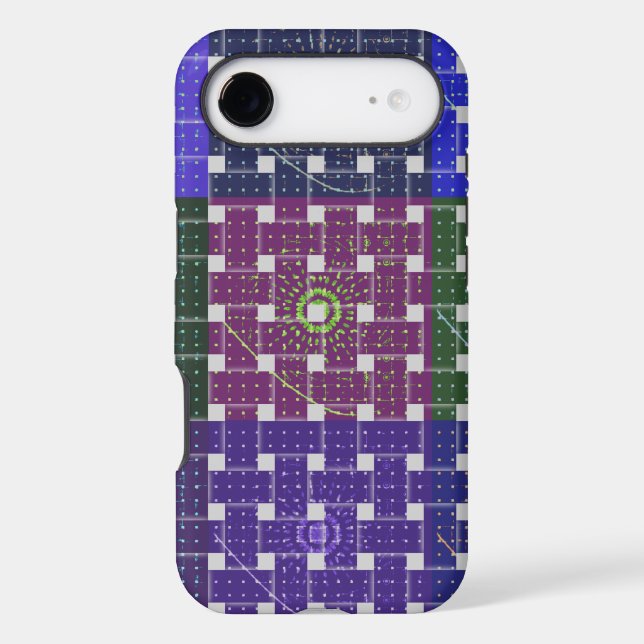 Checkered Blue and Purple Art Print Case-Mate iPhone Case (Back)