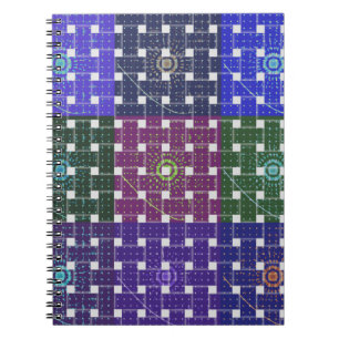 Checkered Blue and Purple Art Print Notebook