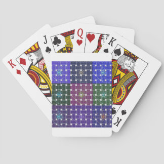 Checkered Blue and Purple Art Print Poker Cards