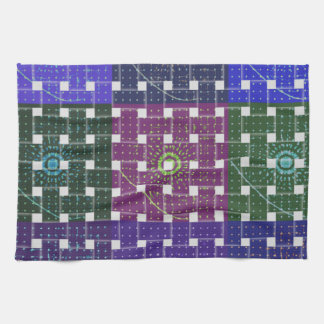 Checkered Blue and Purple Art Print Towel