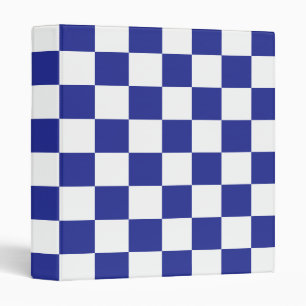 Checkered Blue and White 3 Ring Binder