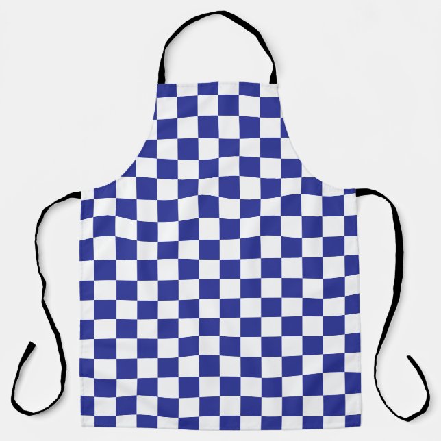 Checkered Blue and White  Apron (Front)