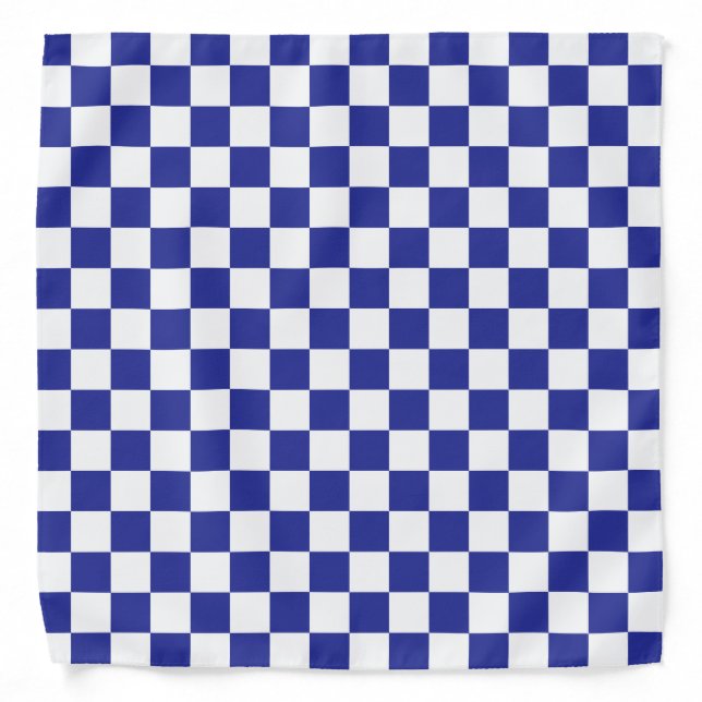 Checkered Blue and White  Bandana (Front)