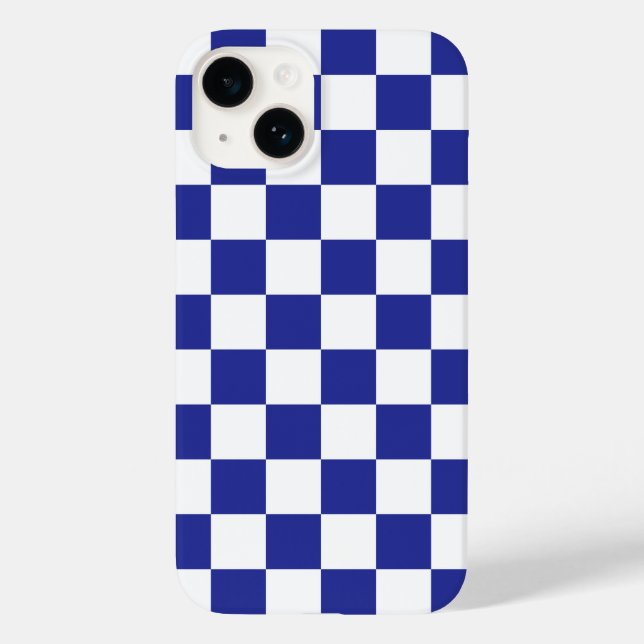 Checkered Blue and White  Case-Mate iPhone Case (Back)