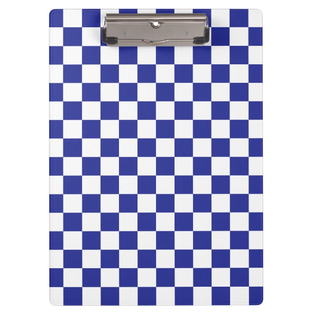 Checkered Blue and White  Clipboard (Front)