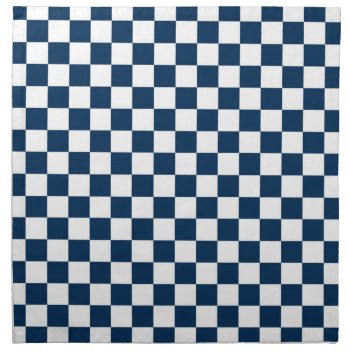 Checkered Blue And White Cloth Napkin by peacefuldreams at Zazzle