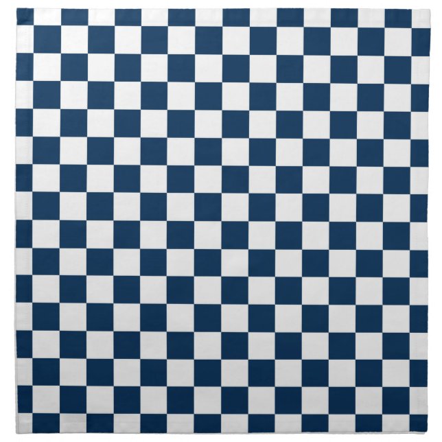 Checkered Blue and White Cloth Napkin (Front)