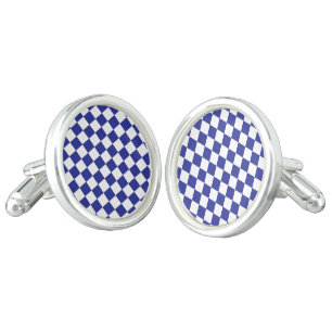 Checkered Blue and White Cufflinks