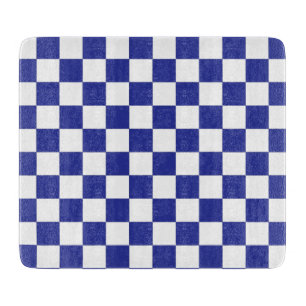 Checkered Blue and White  Cutting Board