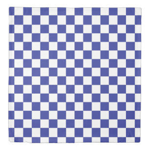 Checkered Blue and White Duvet Cover