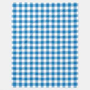 Checkered Blue and White Fleece Blanket