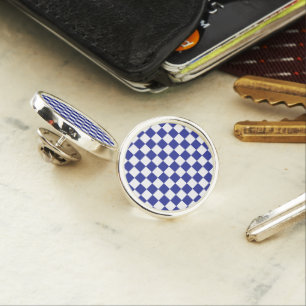 Checkered Blue and White  Lapel Pin