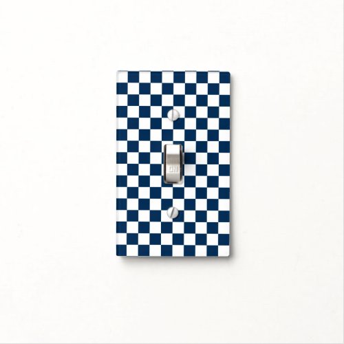 Checkered Blue and White Light Switch Cover