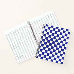 Checkered Blue and White  Notebook