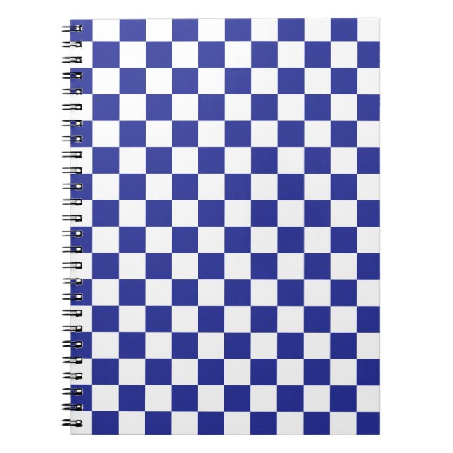 Checkered Blue and White  Notebook (Front)