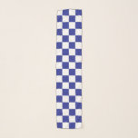 Checkered Blue and White Scarf<br><div class="desc">Abstract digital art of blue and white squares in a checkered formation.</div>
