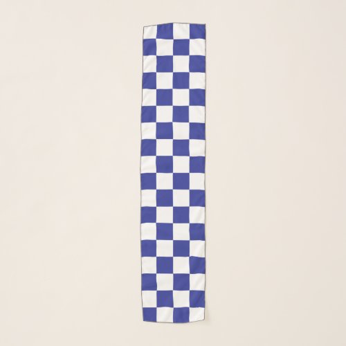 Checkered Blue and White Scarf