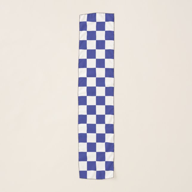Checkered Blue and White Scarf (Front)