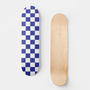 Checkered Blue and White Skateboard
