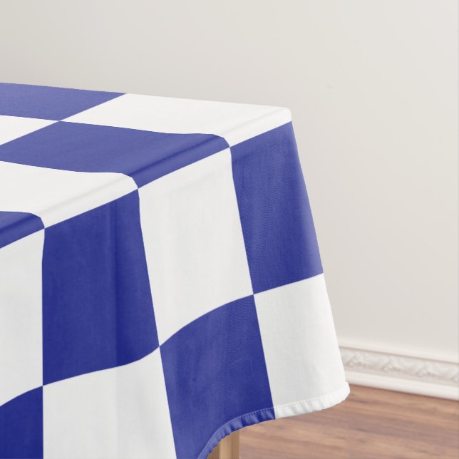 Checkered Blue and White  Tablecloth (In Situ)
