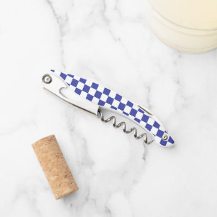 Checkered Blue and White  Waiter's Corkscrew