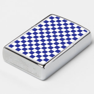 Checkered Blue and White Zippo Lighter