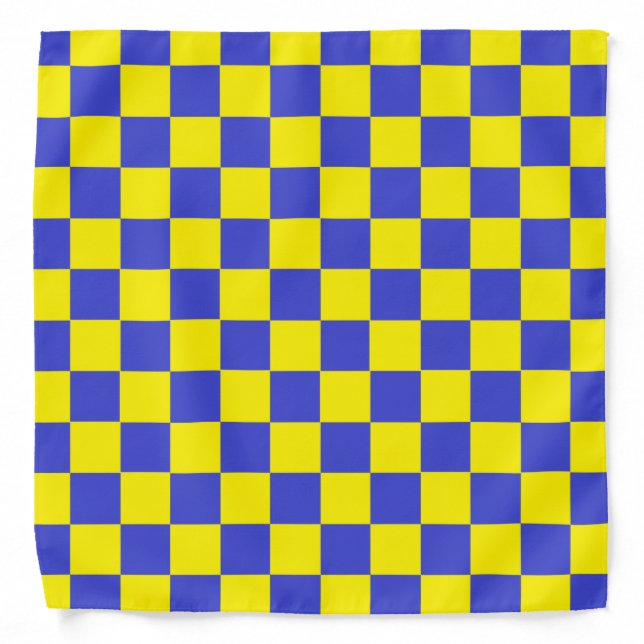 Checkered Blue and Yellow Bandana (Front)