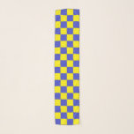 Checkered Blue and Yellow Scarf<br><div class="desc">Abstract digital art of blue and yellow squares in a checkered formation.</div>
